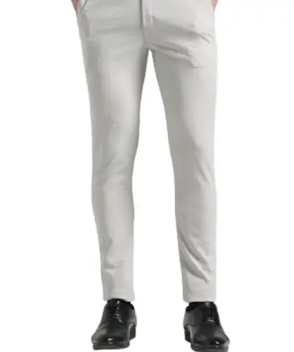Solidplay | Regular Fit man's Light Grey Cotton blend Trouser