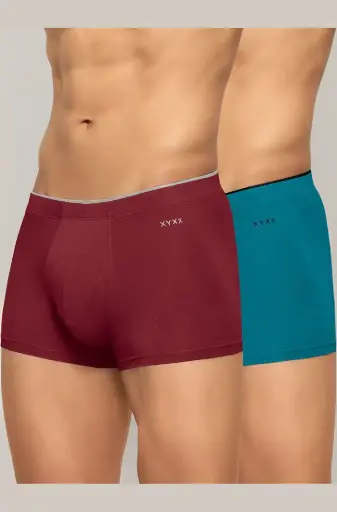 XYXX | Regular Fit Solid Antimicrobial Trunks with No Marks Pack of 2