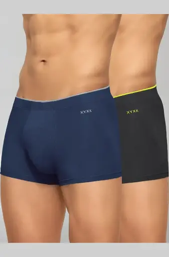 XYXX | Regular Fit Solid Antimicrobial Trunks with No Marks | Pack of 2 