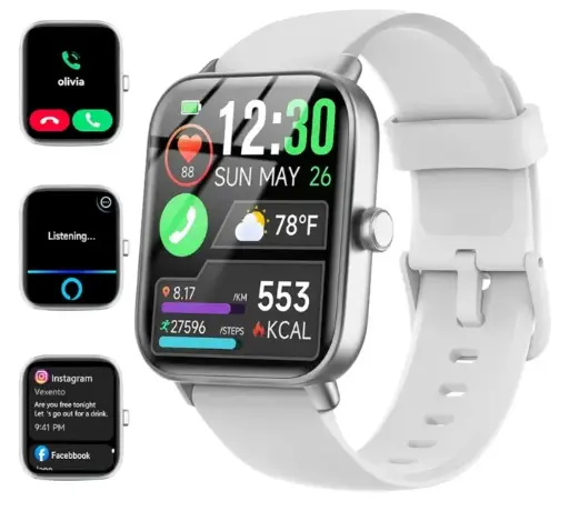 Quican | Women's Alexa Built-in, 1.8" Fitness Tracker, IP68 Waterproof Smartwatch