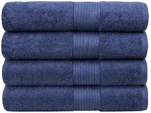 Luxury Extra-Large Blue Bath Towels | Pack of 4 