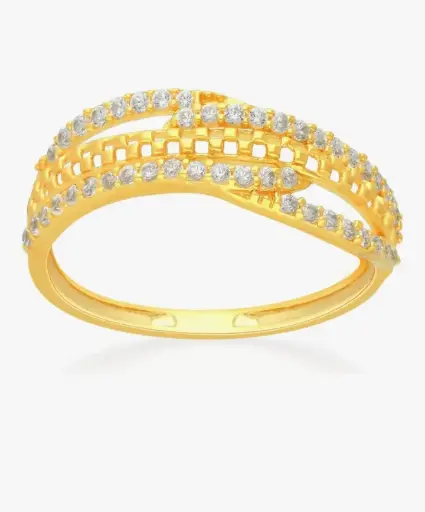 MALABAR GOLD & DIAMONDS | Celestial Glow 22K Gold Diamond Ring 