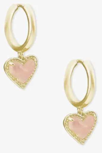 KENDRA SCOTT | Heart-Shaped Rose Quartz Dangle Earrings 