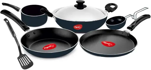 Pigeon | 7-Piece Npn-Stick Cookware Set - Gas Stove Compatible Blue Cookware Gift Set