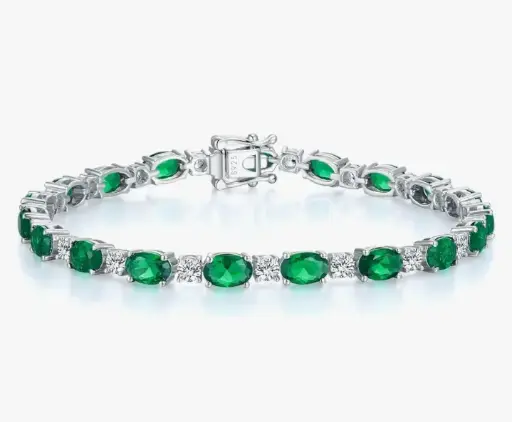 SHINING DIVA | Radiant Emerald Sterling Silver | Bracelet