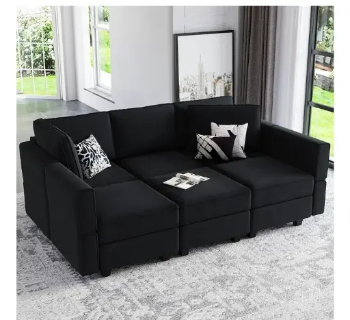 Belffin | Modular Velvet Sectional Sofa