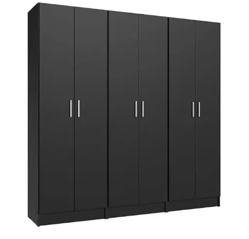 Madesa | ShadowSpace  6-Door Wardrobe  | Black