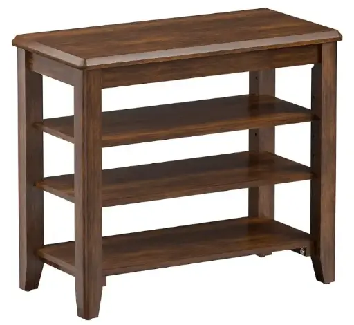 Rubberwood 3-Tier Shoe Storage Bench  