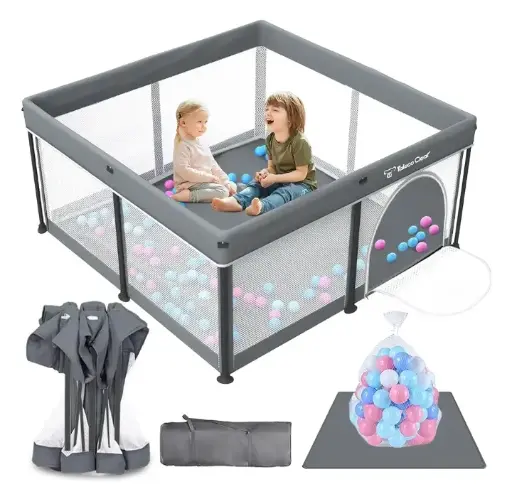 Taleco | Gear Foldable Baby Play Pen with Mat