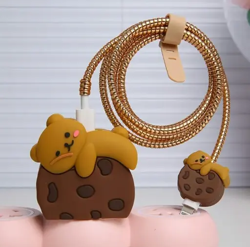 SWAPME | 3D Cute Bear Charger Case & Cable Protector Set