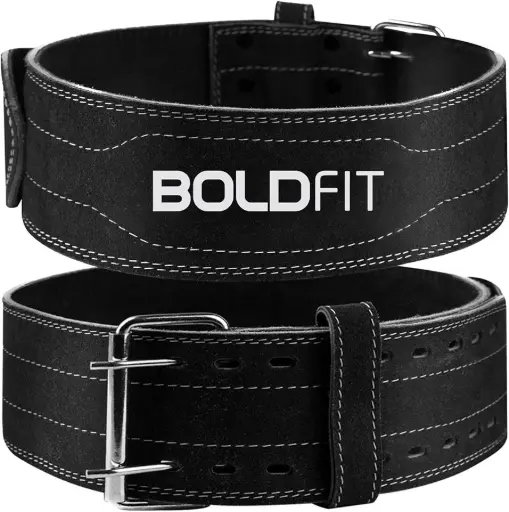 BoldFit | Leather Gym Belt for Powerlifting & Deadlift Back Support