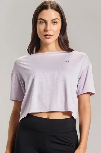 ALPHAGEAR | Women’s Breathable Mesh Lavender Crop Top | Activewear