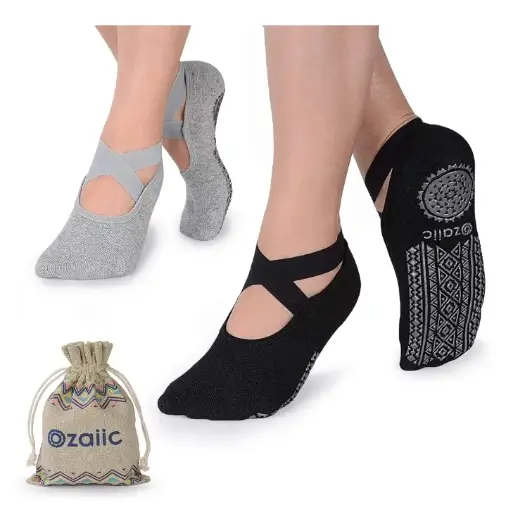 Ozaiic | Yoga Socks for Women Non-Slip Grips & Straps