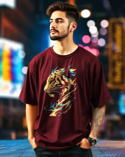 Enitor | Oversized Half Sleeve Graphic Printed T-Shirt