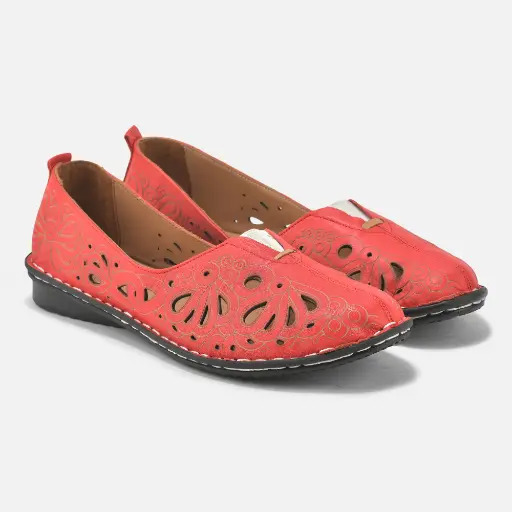 Woodland | RED Floral Slip-on Shoes for Women