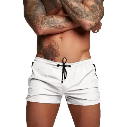 TONLEN | AeroFit Summer-Ready Comfort White Swim Shorts